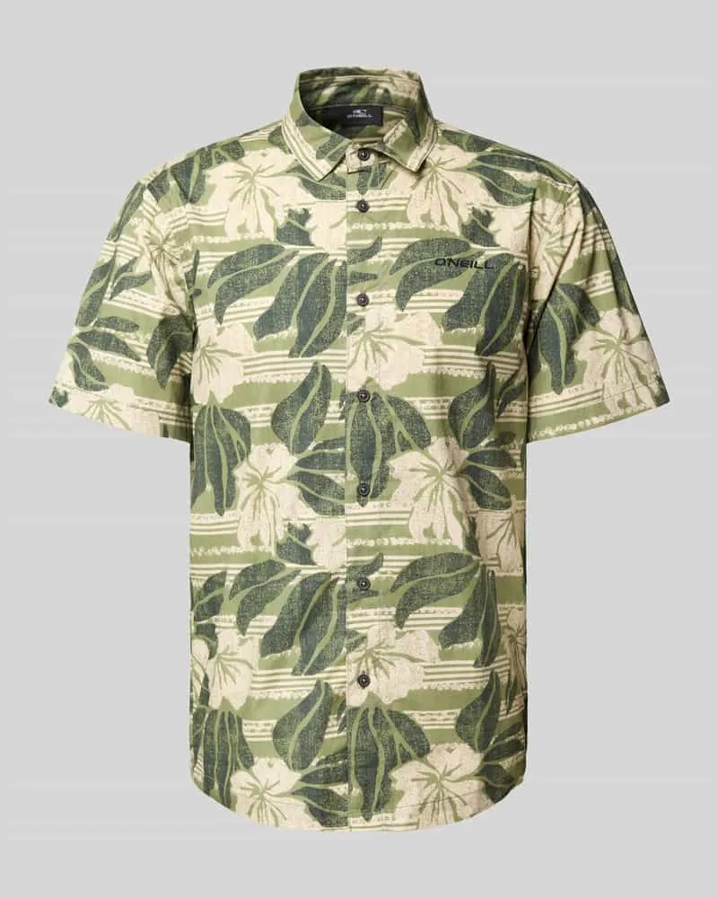 O´Neill Slim Fit Freizeithemd mit Label-Stitching Oliv