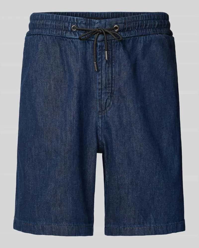 HUGO BOSS Bermudas mit elastischem Bund und Tunnelzug Dunkelblau