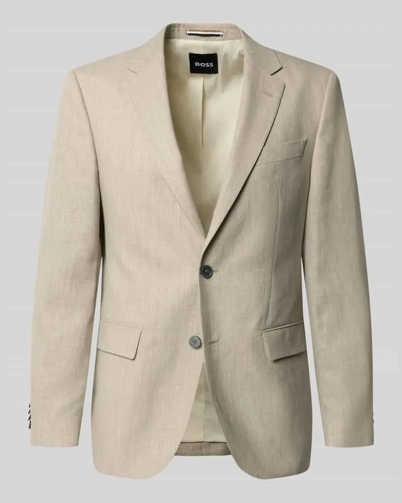 HUGO BOSS Regular Fit Anzugsakko aus Leinen-Mix Modell 'JASPER Beige