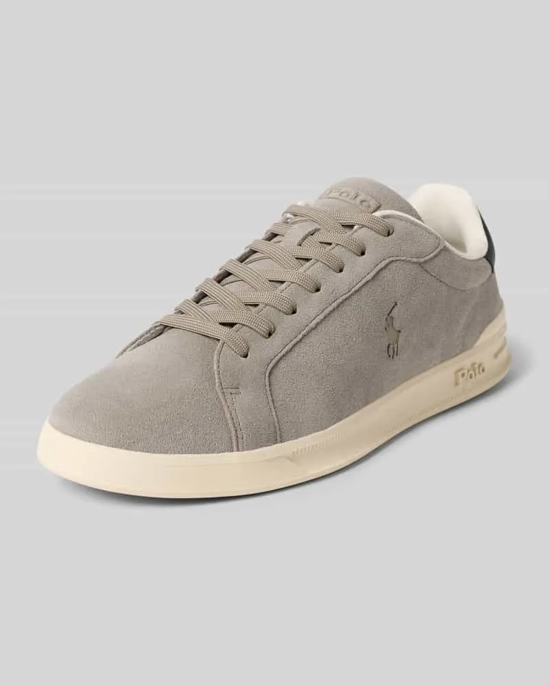 Ralph Lauren Low Top Sneaker aus echtem Rindsvelours Graphit