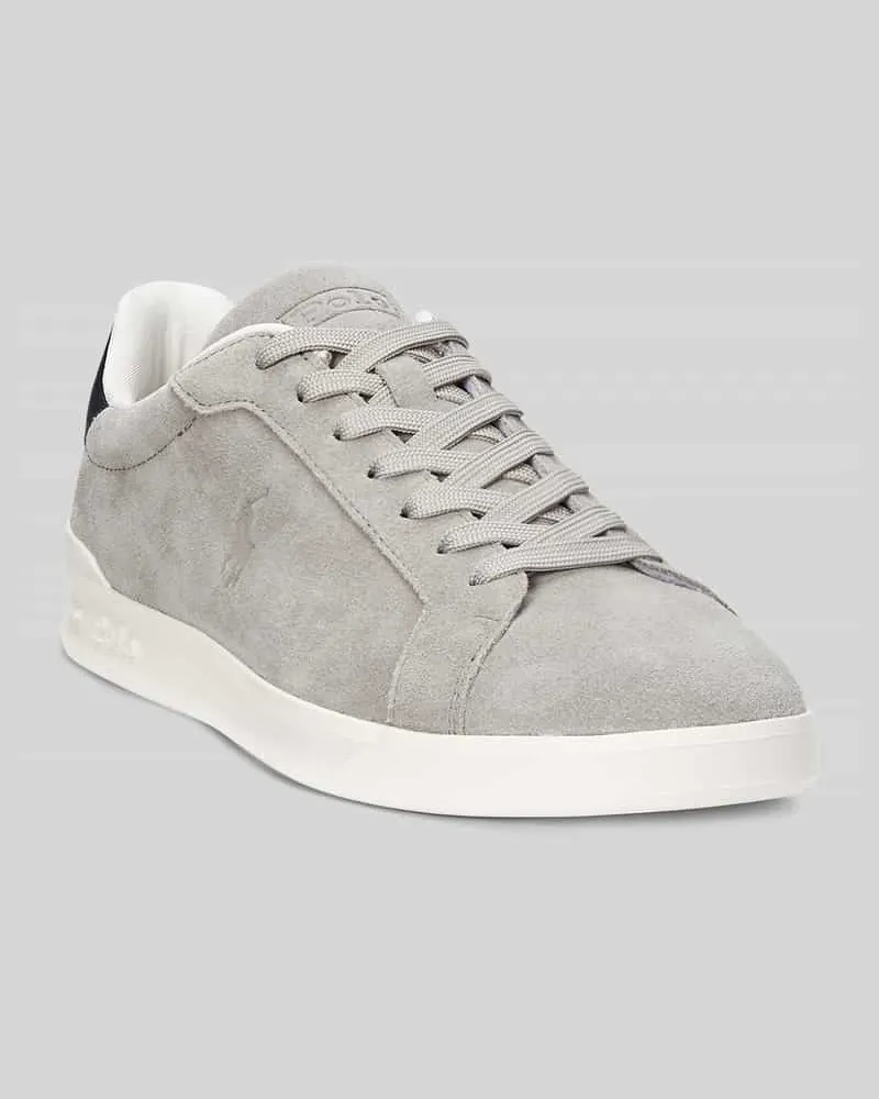 Ralph Lauren Low Top Sneaker aus echtem Rindsvelours Modell 'HERITAGE COURT II Graphit