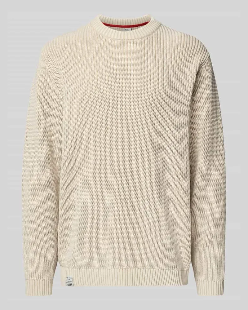 Pepe Jeans Regular Fit Pullover aus reiner Baumwolle Modell 'PARKER CREW Beige
