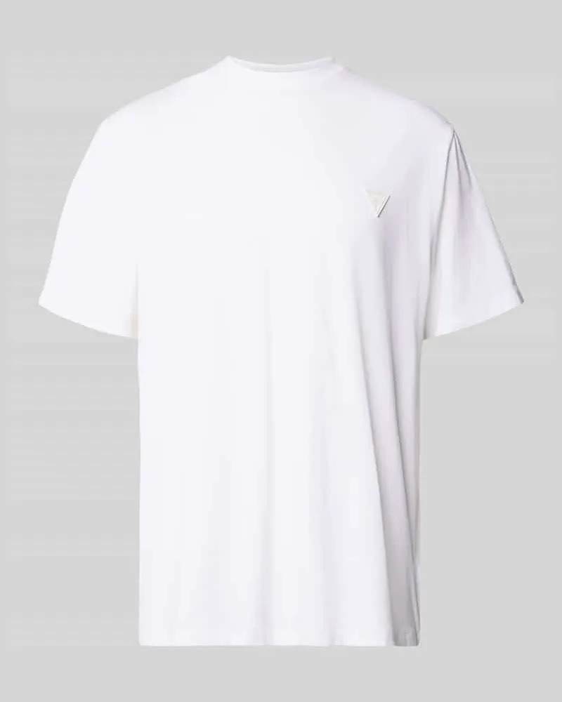 Guess T-Shirt mit Logo und Rundhalsausschnitt Weiss
