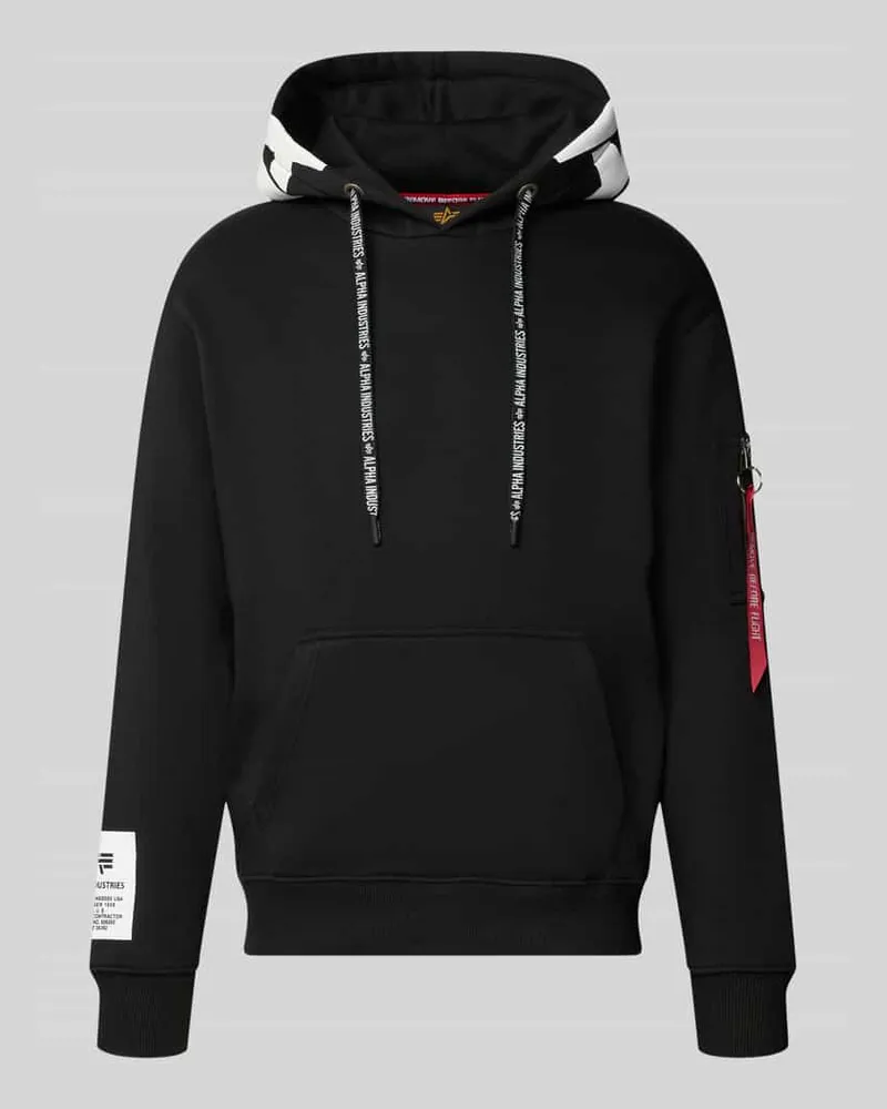 Alpha Industries Regular Fit Hoodie aus Baumwoll-Mix mit Label-Patch Black