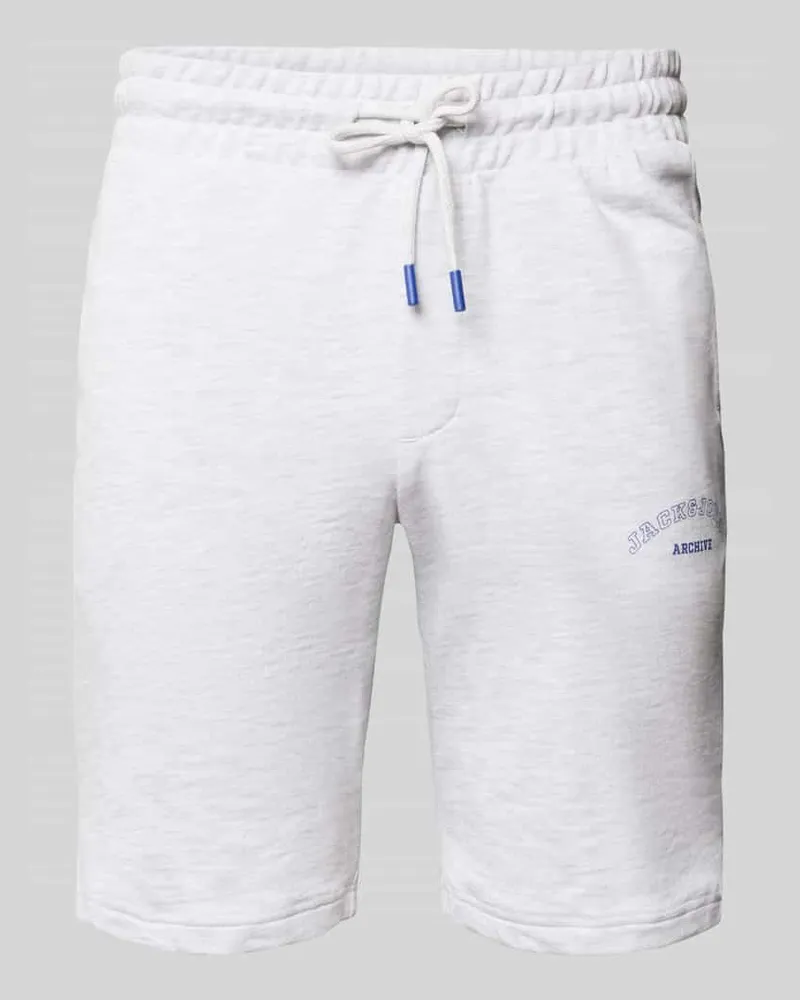 Jack & Jones Shorts mit Logo-Print Modell 'GORDON Offwhite