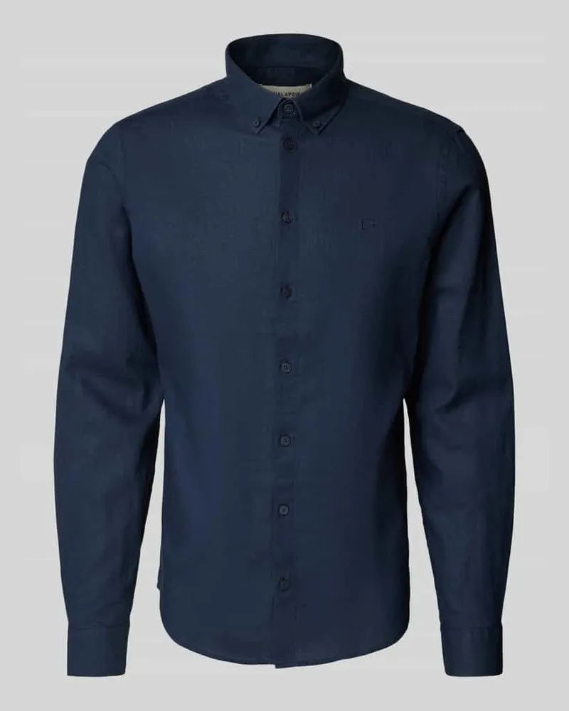 Casual Friday Regular Fit Leinenhemd mit Button-Down-Kragen Modell 'Anton 