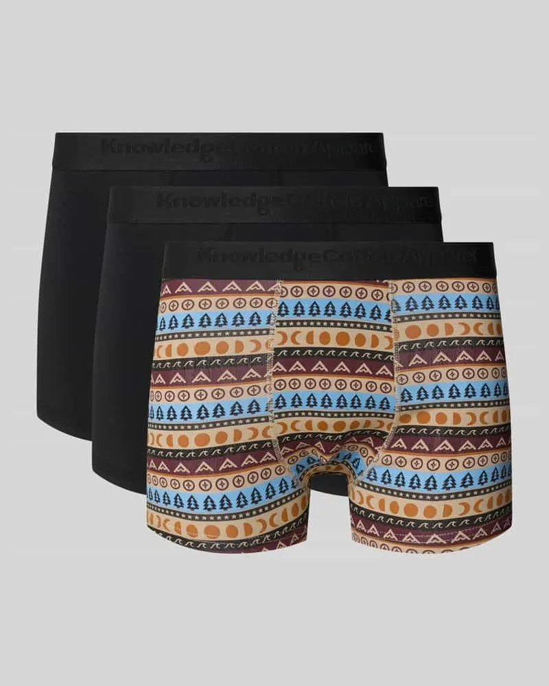 Knowledge Cotton Apparel Trunks mit Label-Bund im 3er-Pack 