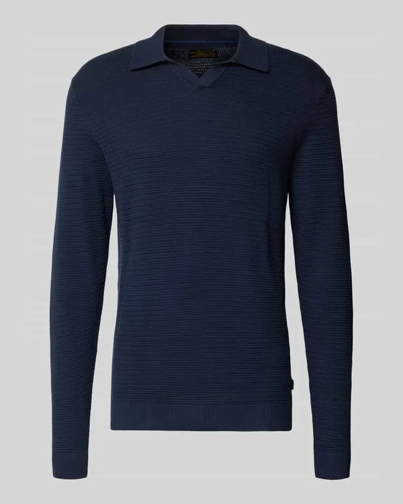 Jack & Jones Regular Fit Poloshirt in Strick-Optik Modell 'Riley Marine