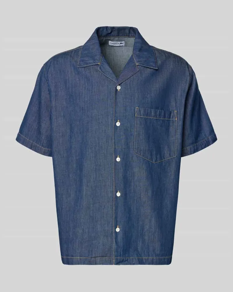 Lacoste Relaxed Fit Freizeithemd aus reiner Baumwolle Jeansblau