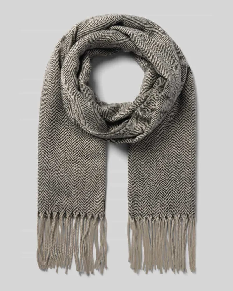 Barts Schal mit Label-Patch Modell 'SOHO SCARF Mittelgrau
