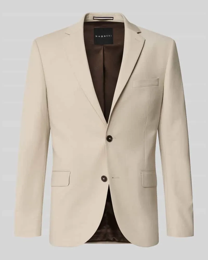 Bugatti Regular Fit Sakko aus Schurwoll-Mix Beige