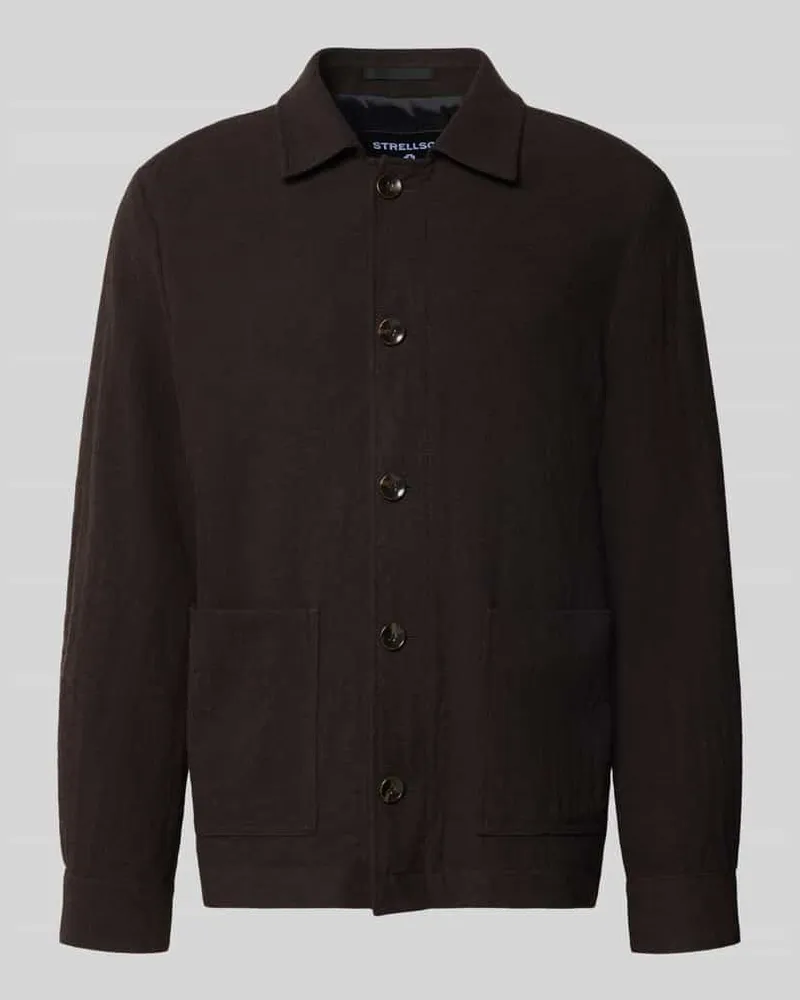 Strellson Blouson Modell 'Dellin' mit Pattentaschen Schoko