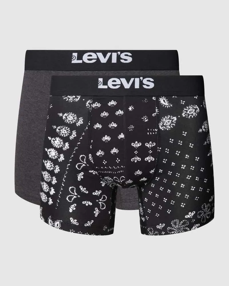 Levi's Trunks mit Label-Bund Modell 'BANDANA' im 2er-Pack Black