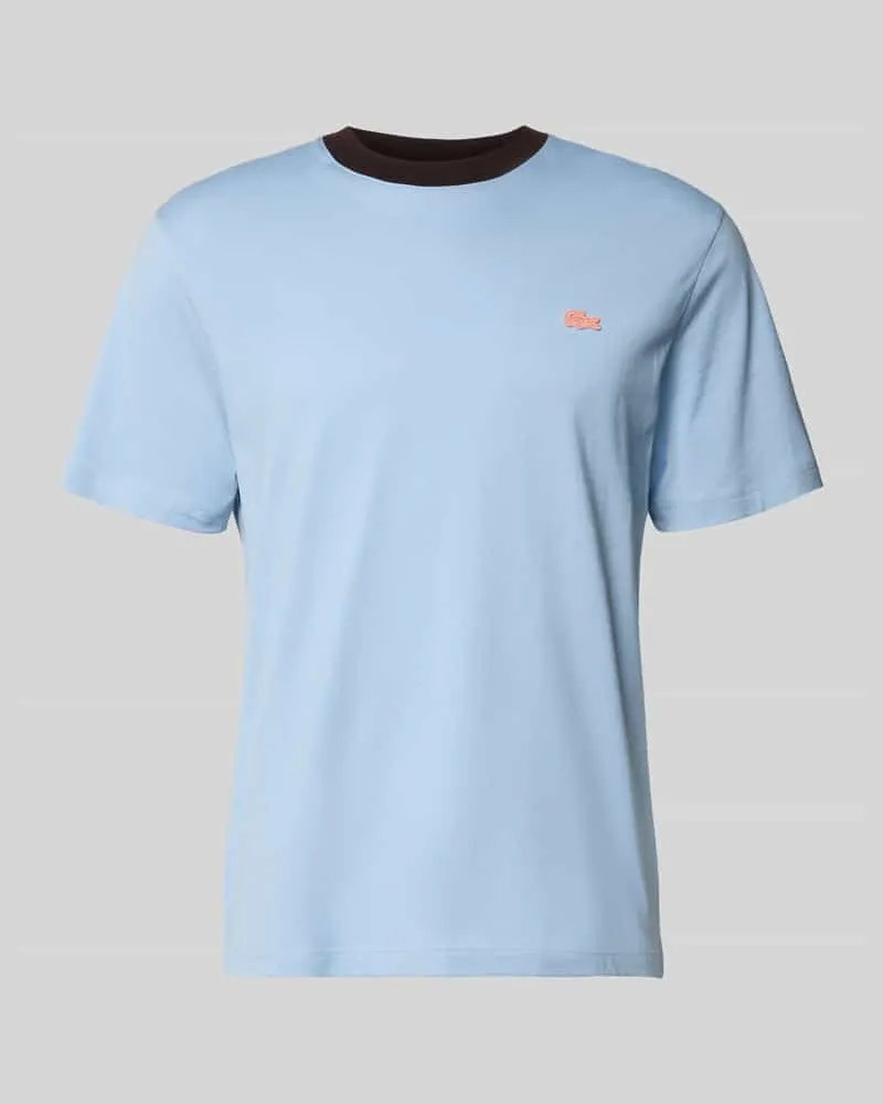 Lacoste Regular Fit T-Shirt aus reiner Baumwolle Hellblau