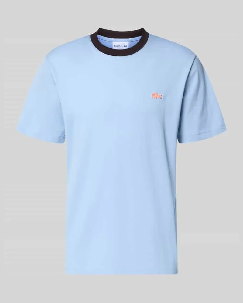 Lacoste Regular Fit T-Shirt aus reiner Baumwolle Hellblau