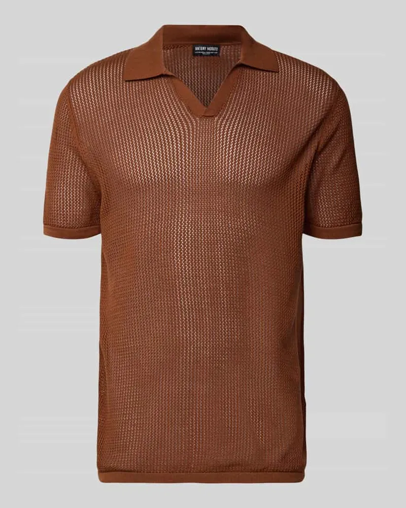 Antony Morato Slim Fit Poloshirt mit V-Ausschnitt Rostrot