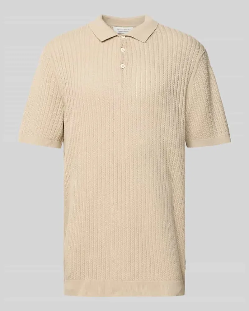 Casual Friday Regular Fit Poloshirt mit Strukturmuster Modell 'Karl 