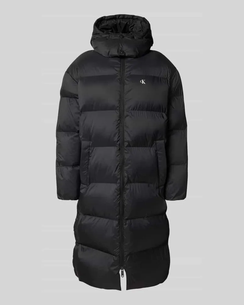 Calvin Klein Regular Fit Steppmantel mit Logo-Print Black