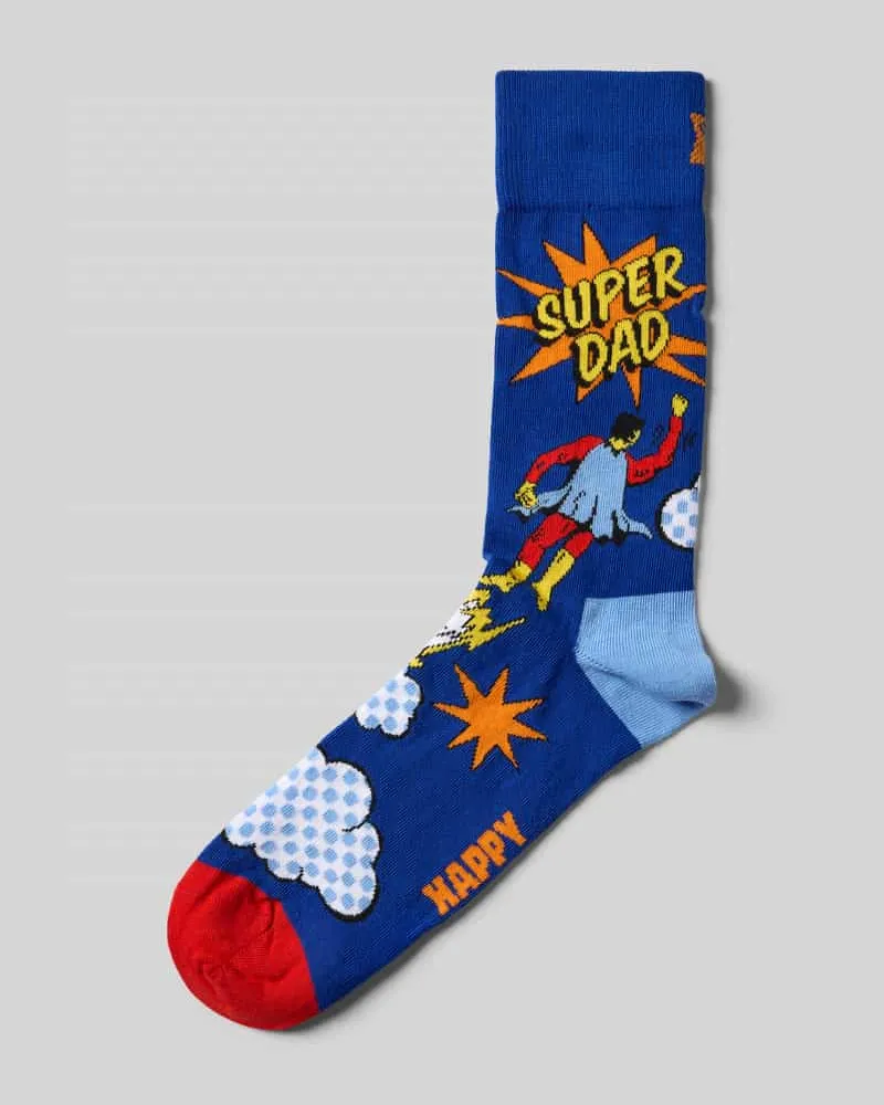Happy Socks Socken mit Motiv-Stitching Modell 'FLYING SUPER DAD 
