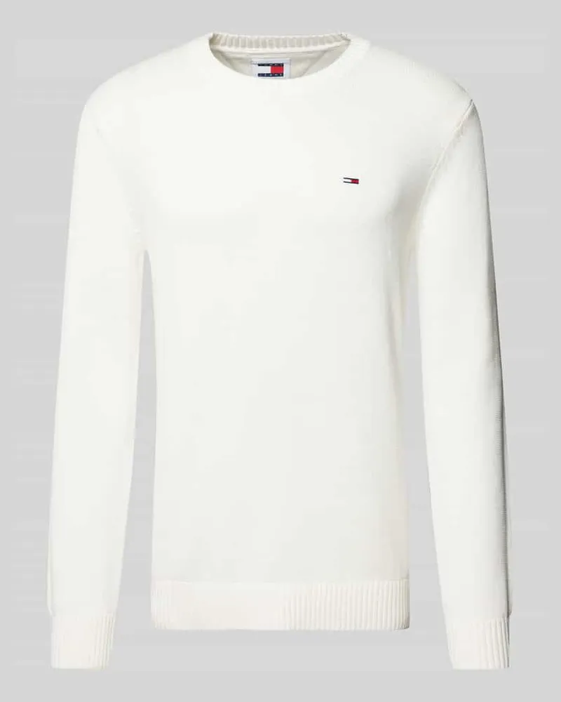Tommy Hilfiger Slim Fit Strickpullover mit Logo-Badge 