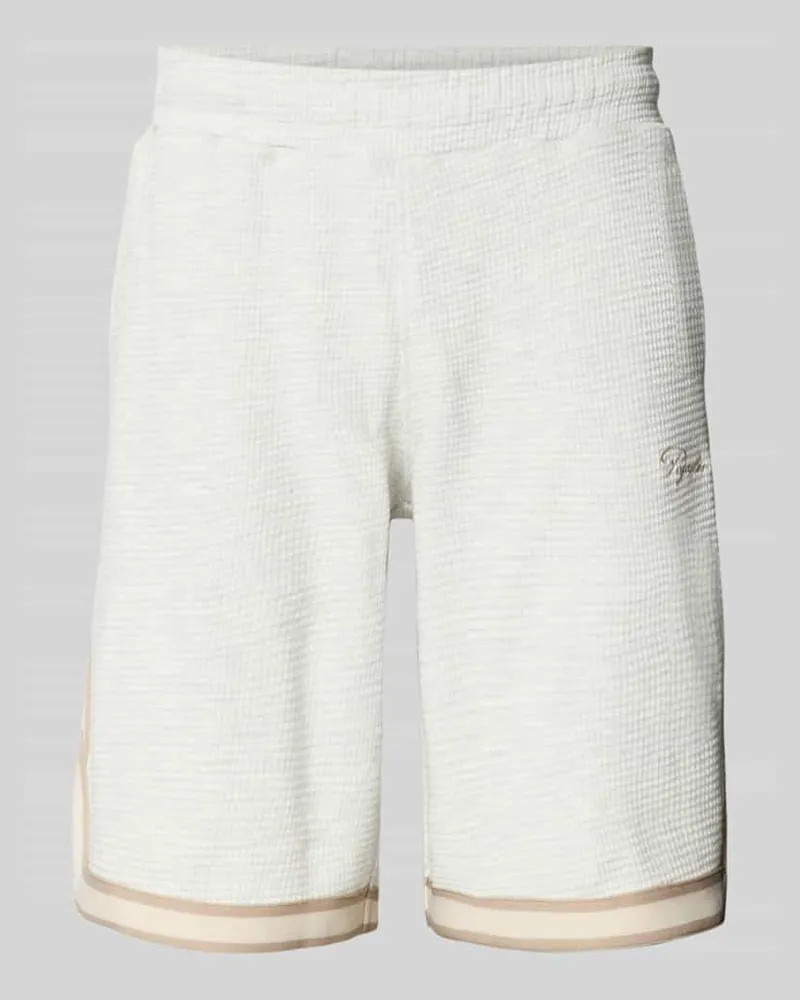 PEGADOR Shorts mit Strukturmuster und Label-Stitching Hellgrau