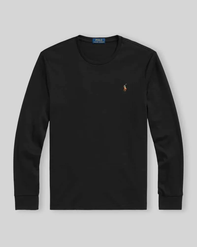 Ralph Lauren Regular Fit Langarmshirt aus reiner Baumwolle Modell 'PIMA Black