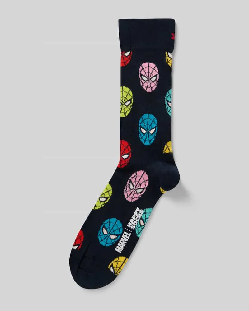 Happy Socks Regular Fit Socken mit Logo-Stitching Modell 'Spidey Marine