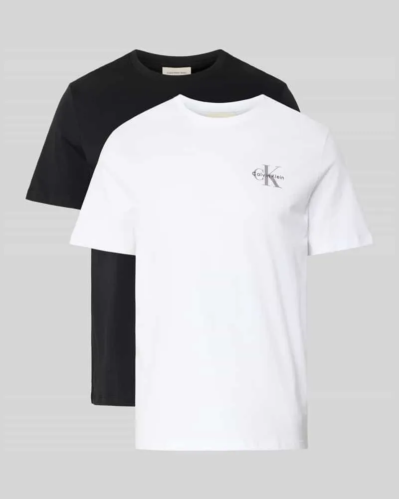 Calvin Klein T-Shirt mit Rundhalsausschnitt und Logo Weiss