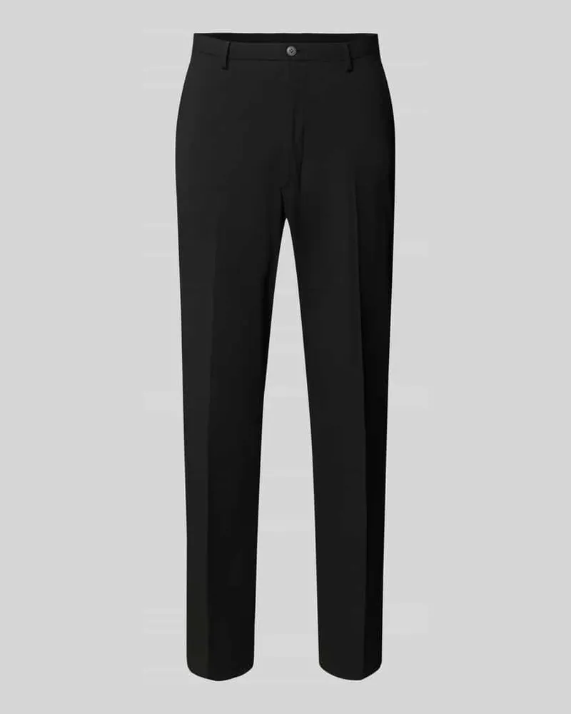 McNeal Slim Fit Anzughose mit Bügelfalten Black