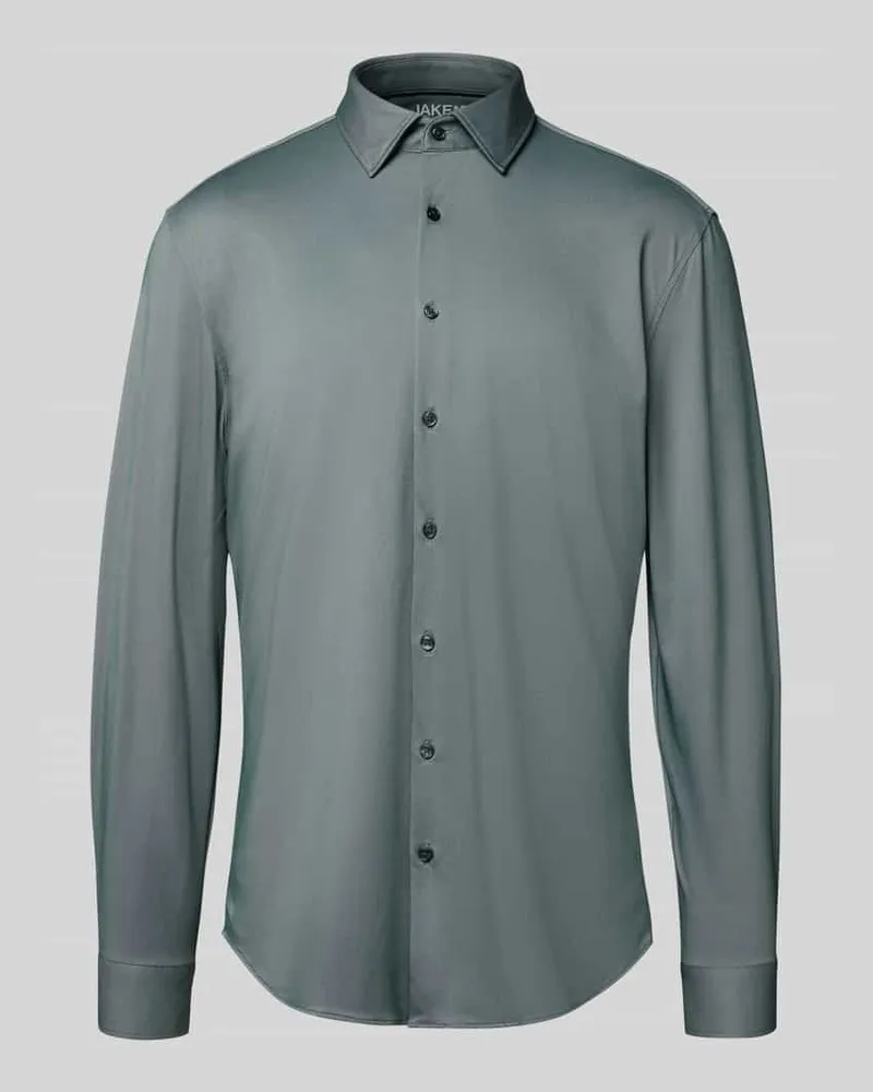 JAKE*S Slim Fit Business-Hemd mit Kentkragen 