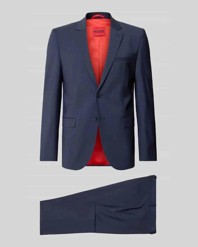 HUGO BOSS Super Slim Fit Anzug aus Woll-Mix Modell 'ARTI/HESTEN Marine