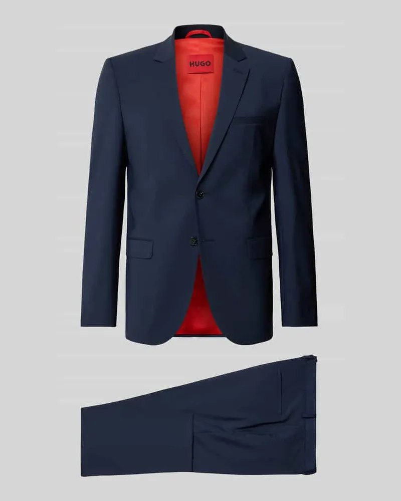 HUGO BOSS Super Slim Fit Anzug aus Woll-Mix Modell 'ARTI/HESTEN Marine