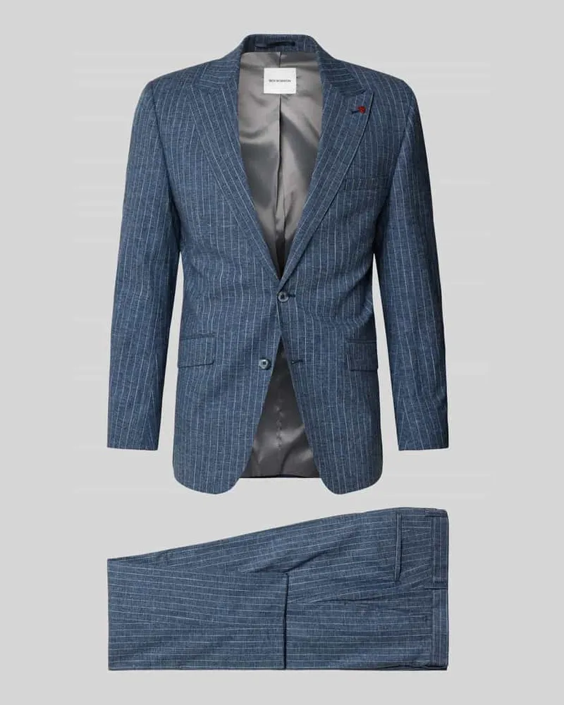 Roy Robson Slim Fit Anzug mit 2-Knopf-Sakko Marine