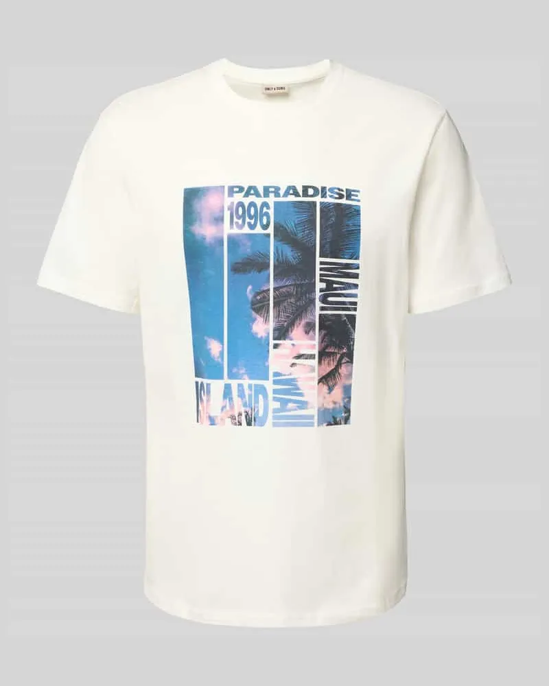 Only & Sons Regular Fit T-Shirt mit Motiv-Print 