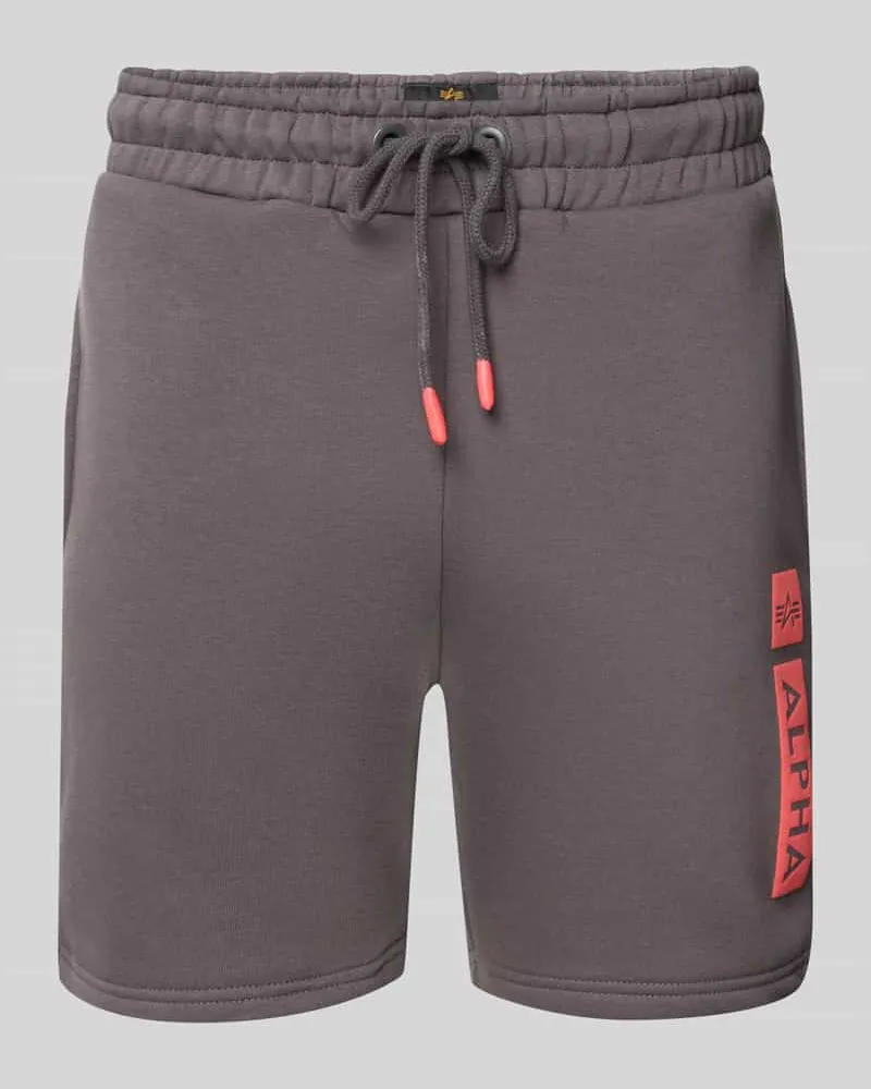 Alpha Industries Sweatshorts mit elastischem Bund und Tunnelzug Anthrazit