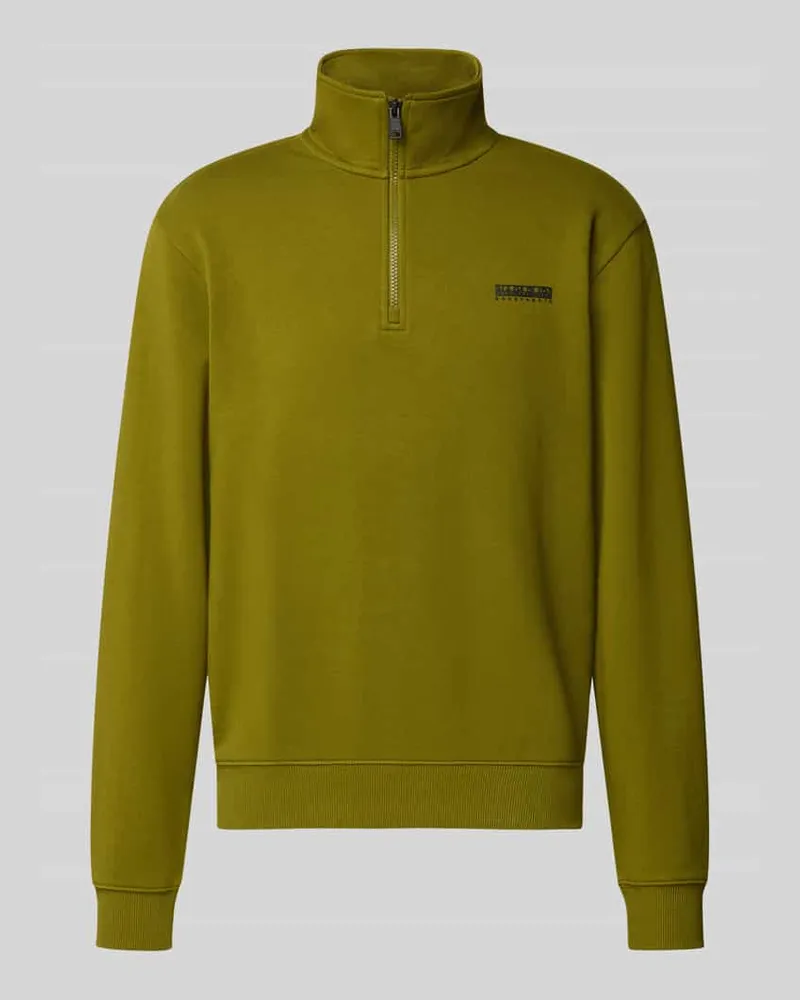 Napapijri Relaxed Fit Sweatshirt aus elastischem Baumwoll-Mix Oliv