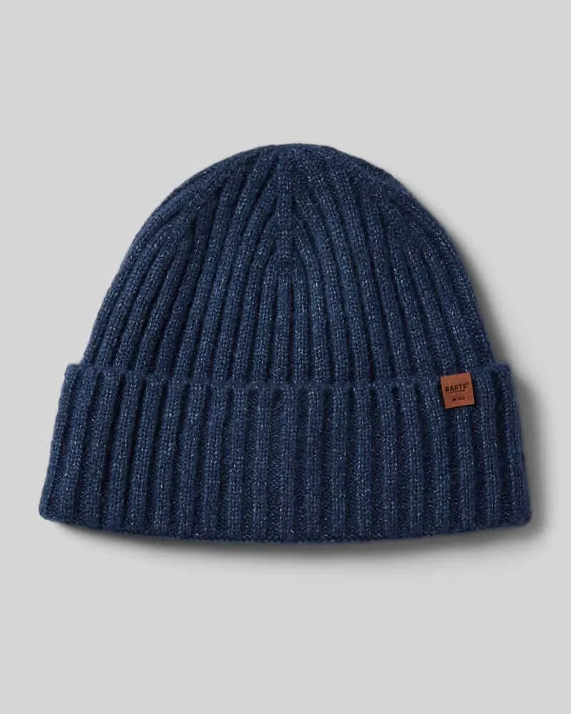 Barts Beanie mit Label-Detail Modell 'WYON Dunkelblau