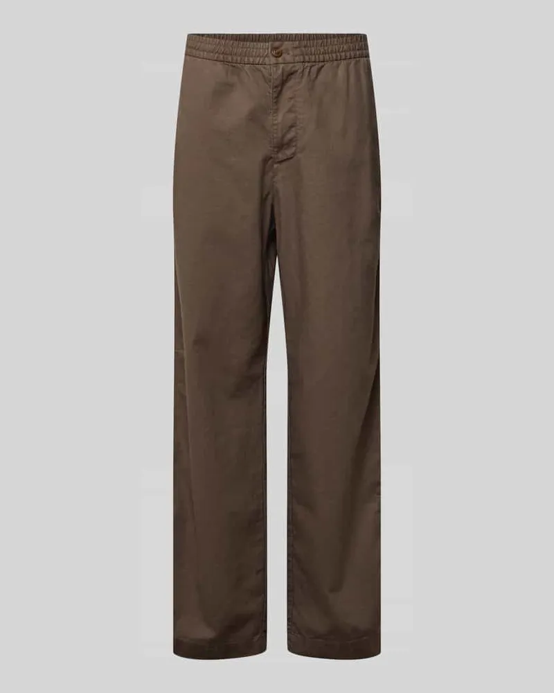 GAP Leinenhose mit elastischem Bund und Eingrifftaschen Taupe