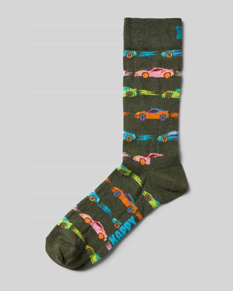 Happy Socks Socken mit Motiv-Stitching Modell 'CAR STRIPE 