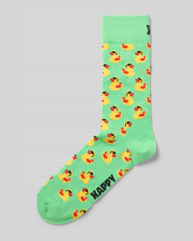 Happy Socks Socken mit Motiv-Stitching Modell 'RUBBER DUCK 