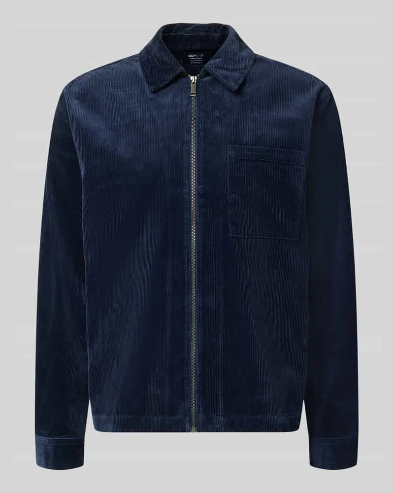 McNeal Regular Fit Hemdjacke aus Cord mit Brusttasche Dunkelblau