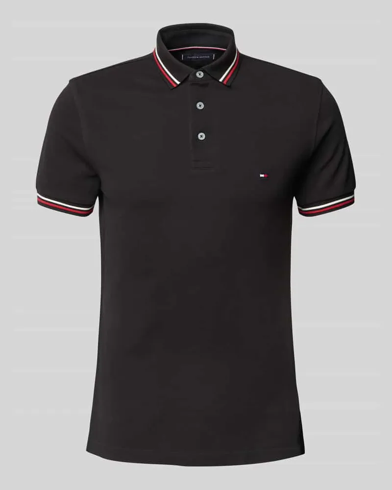 Tommy Hilfiger Slim Fit Poloshirt mit Logo-Stitching 