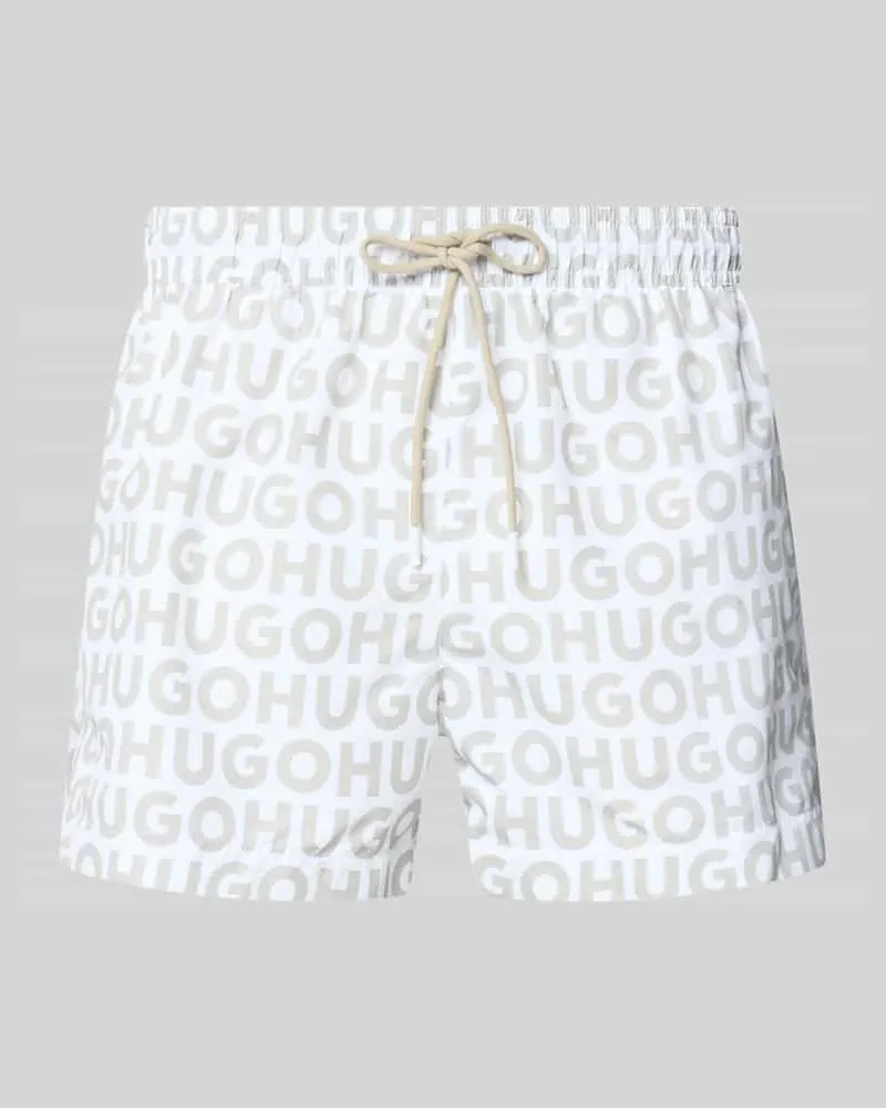 HUGO BOSS Badehose mit Tunnelzug Modell 'KALY Offwhite