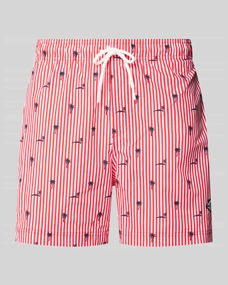 Jack & Jones Badehose im Allover-Look Modell 'MAUI BREEZE Rot