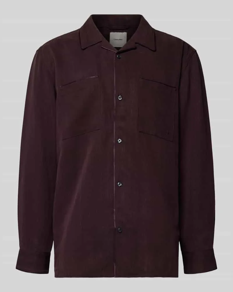 Calvin Klein Hemdjacke mit Knopfleiste Bordeaux