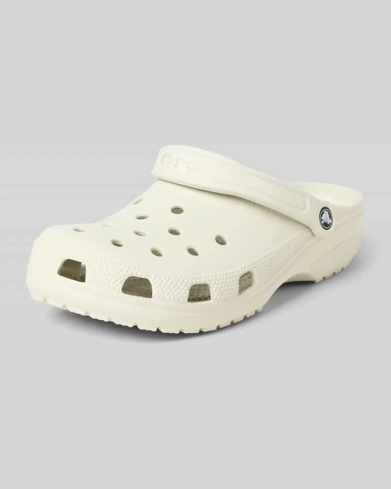 Crocs Hausschuhe mit Label-Detail Ecru