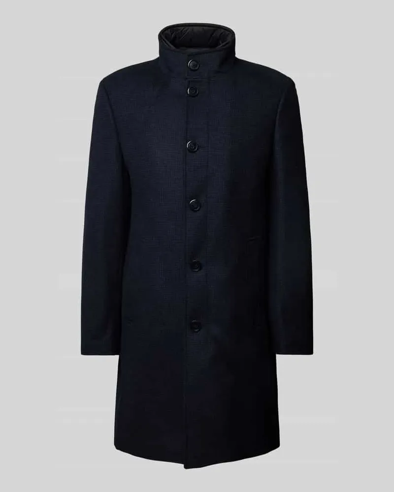 Christian Berg Mantel mit Stehkragen Dunkelblau