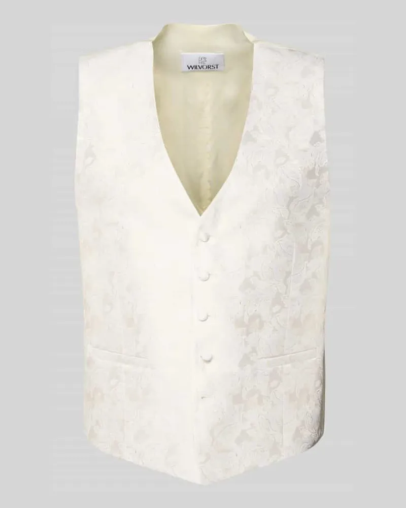 Wilvorst Weste aus Viskose-Mix mit V-Ausschnitt Ecru