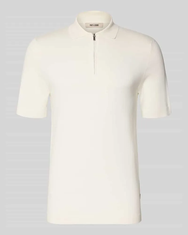 Only & Sons Regular Fit Poloshirt aus Viskose-Mix Modell 'WYLER Weiss