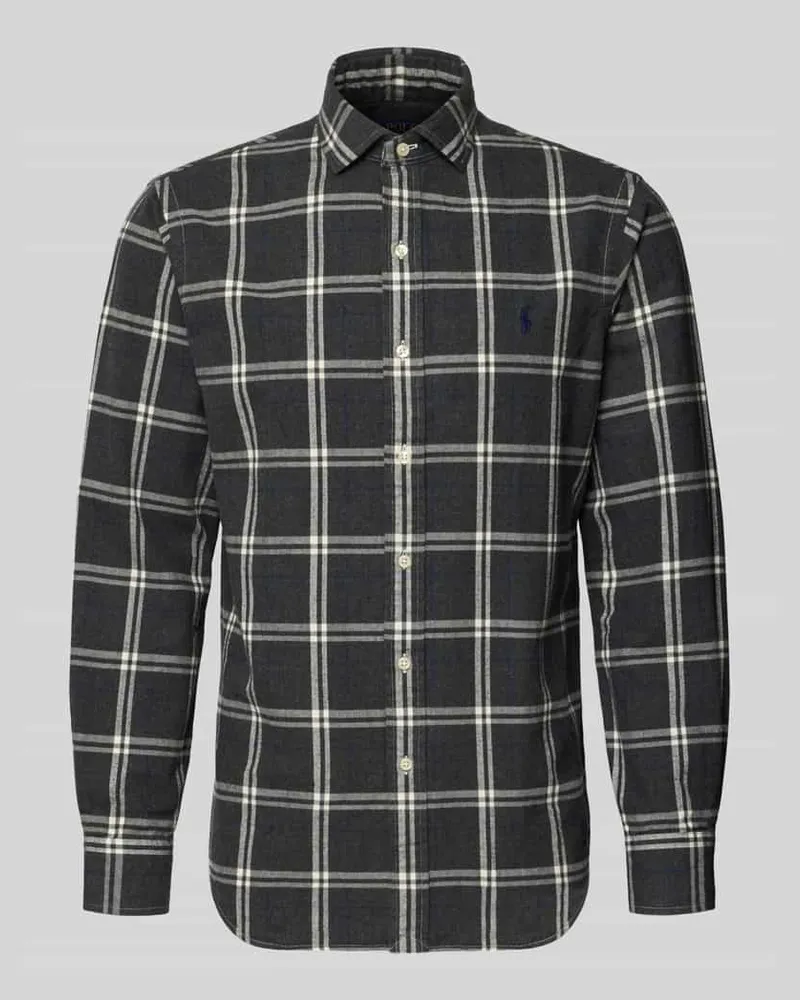 Ralph Lauren Regular Fit Freizeithemd aus reiner Baumwolle Dunkelgrau